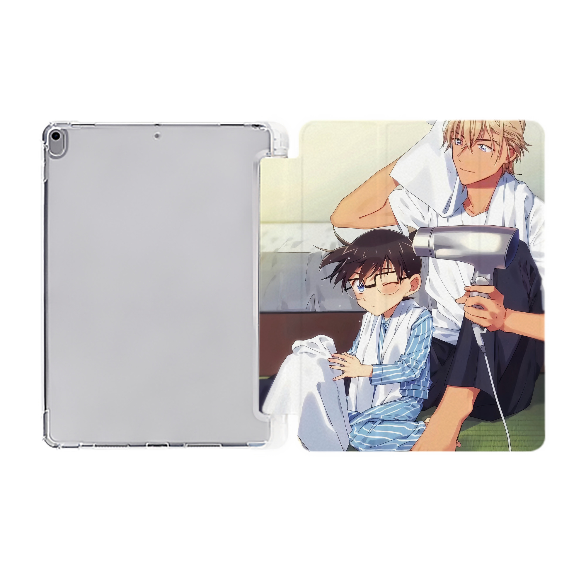 （画像用） 名探偵コナン Detective Conan IPad ケース ペン収納付き 三つ折りスタンド PUレザー×シリコン 対応機種9.5/10.5/10.9インチ